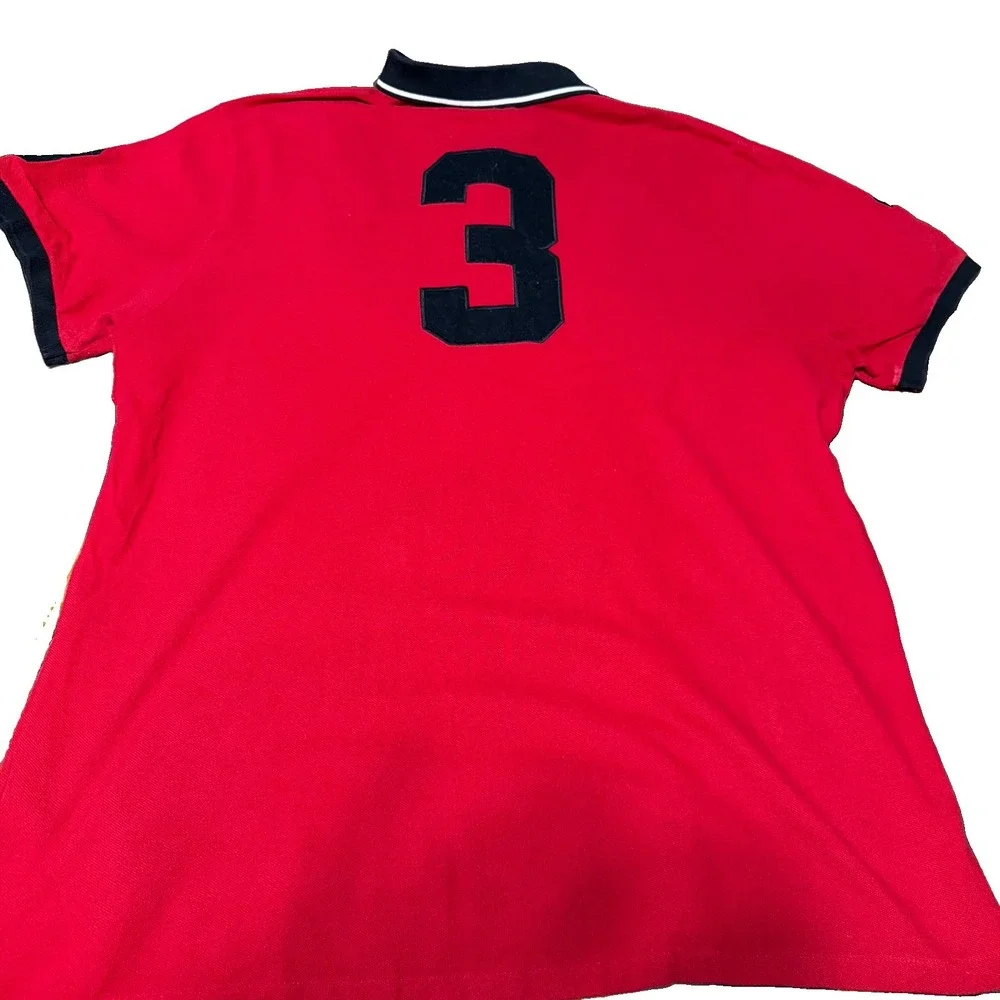 Polo Ralph Lauren Red Solid Short Sleeve Collared Button Polo Shirt MOSCOW XXL